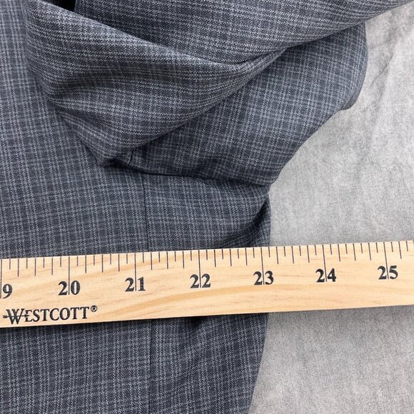 Jos A Bank Blazer Men 46L Gray Check Peak Classic Career 3 Pocket Classic Jacket - Picture 5 of 13